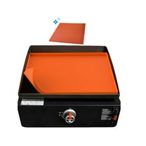 SUTENG 17'' Silicone Griddle Mat，Griddle Mat Silicone for Blackstone，Heavy Duty Food Grade Silicone Grill Cover Orange