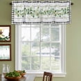 thumbnail image 3 of Green Eucalyptus Leaves Curtain Valances for Windows, Kitchen Valance Window Treatments Panel 2 Pack, Vintage Art Farmhouse Wooden Rod Pocket Short Curtains for Bathroom Bedroom 42 x 12 Inch, 3 of 8