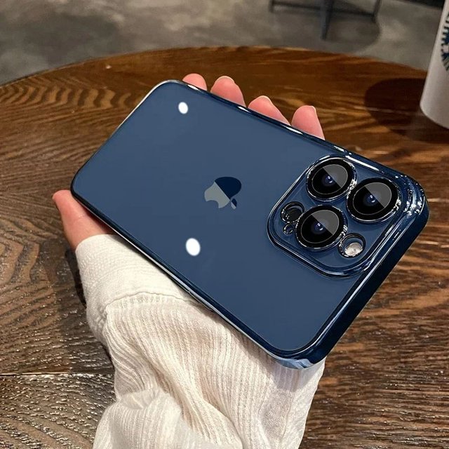 Nouvelle Coque de Téléphone de Luxe Transparente pour iPhone 15 14 13 11 12 Pro Max X TP Max XR 7 8 Plus Protection Complète de l'Objectif en Silicone RJ