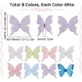 thumbnail image 2 of 1 Box 48Pcs Organza Butterfly Light Weight Fabric Butterflies Triple Layer Ribbon Rhinestone Charms 3D Appliques Wall Decor Ornament Decorative Butterflies for Hair Clips Wedding Party, 2 of 9