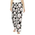 thumbnail image 2 of Lsque Cute Baseball Print Women's Pajama Pants, Lounge Pant - Comfortable Home Wear,Elastic Waistband, Stylish Design-Small, 2 of 9