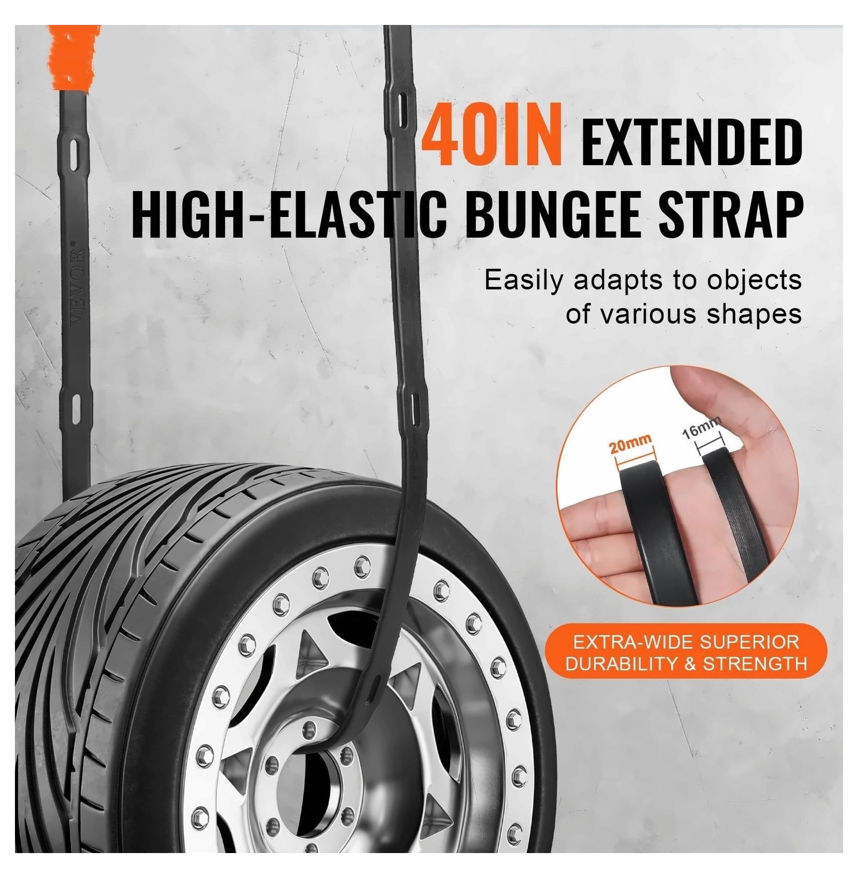 Bungee Cord 4-Pack 40 Inch, 20mm Heavy Duty Stretch Straps with Hooks - Secure Cargo, Storage, & Transport - Outdoor Gear & Home Organization