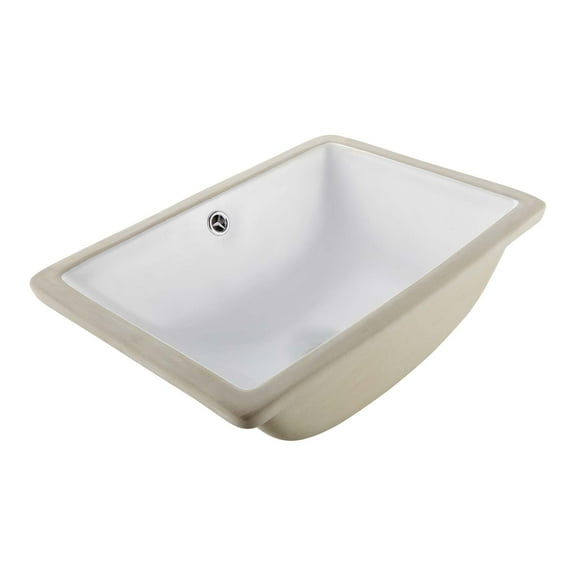 VEVOR Undermount Bathroom Sink, 18.11 x 12.99 Inch Rectangular White Ceramic Vessel Sink with Overflow Hole, Under Counter Drop in Modern Lavatory Vanity Bath Wash Bowl Basin, Rectangle Small Space