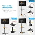 thumbnail image 6 of MountFTV Rolling TV Cart with Lockable Wheels for 23-60 inch LCD LED OLED Flat Curved TVs, Height Adjustable Mobile TV Stand for Home, Office, Black, 6 of 9