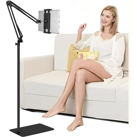 Tablet Floor Stand, Adjustable Universal 360-degree Rotatable Metal Tablet Holder, Phone Stand for iPad/iPhoneX/iPad Pro or Other 4.7~12.9 Inch-Screen Devices