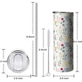 thumbnail image 5 of 20oz Pioneer Flower Floral Print Pattern Skinny Tumblers Stainless Steel Tumbler with Lid and Straw,Vacuum Insulated Double Wall Travel Tumbler Cups with Cleaning Brush for Coffee,Tea, 5 of 6