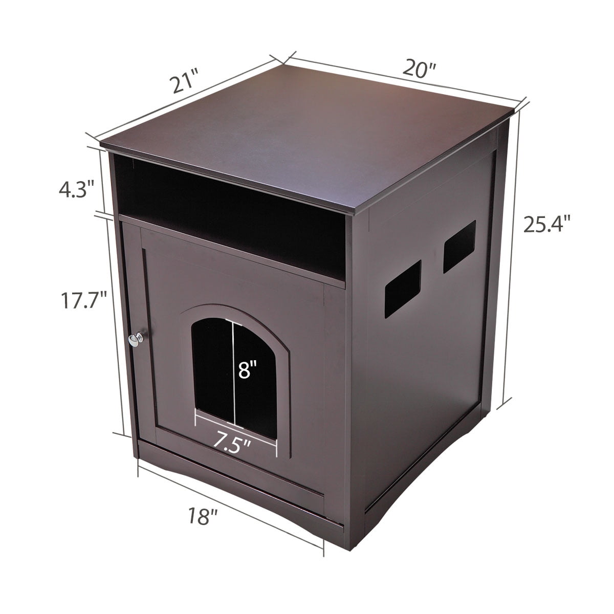 Veryke Wooden Pet Cat House nclosure Outside Shelter Animal Cage, Brown Veryke Wooden Pet Cat House nclosure Outside Shelter Animal Cage, Brown
