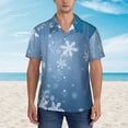 thumbnail image 4 of Daiia Snowflakes1 Hawaiian Shirt for Men Gentle Cotton Regular Short Sleeve Casual-Medium, 4 of 9