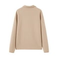 thumbnail image 6 of Enjoytime Sweatshirts for Women Trendy Solid Color Lapel Quarter Zip Pullover Sweatshirt Casual Comfy Long Sleeve Tops Khaki XL, 6 of 8