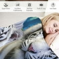 thumbnail image 3 of Nawypu  Tiger Blanket Wild Animal Theme Pattern Throw Blanket for Bed Sofa Couch Kids Adults Safari Cats Sherpa Blanket Soft Wildlife White Tiger Decor Warm Fuzzy Blanket, 3 of 6
