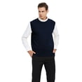 thumbnail image 2 of TOPTIE Men's Business Sweater Vest Cotton Jumper Top-Navy-2XL, 2 of 7