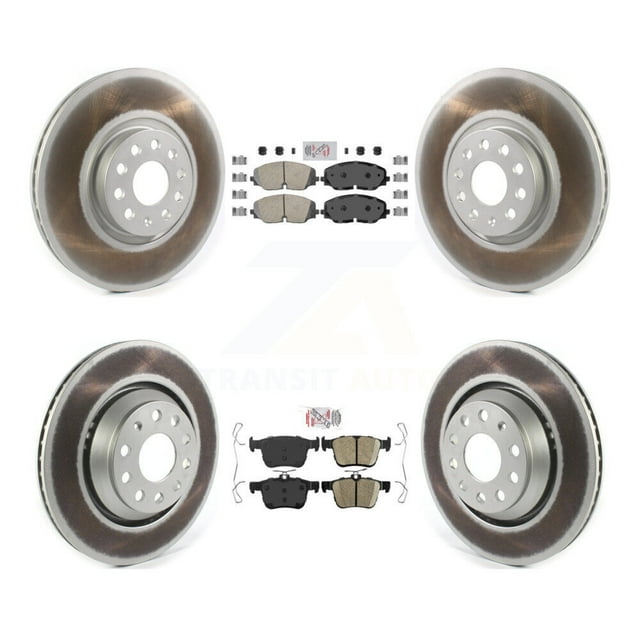 Transit Auto Front Rear Ceramic Pads and Coated Disc Brake Rotors Kit for Car Volkswagen Atlas Cross Sport KGA-103357