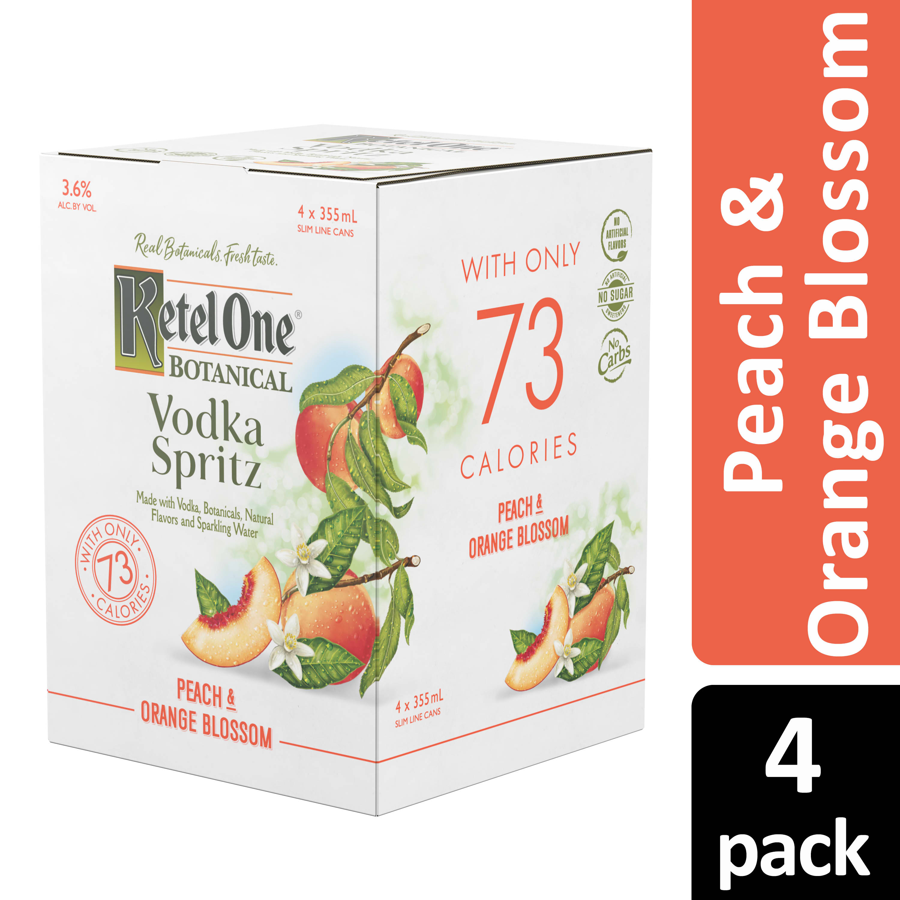 Ketel One Botanical Vodka Spritz Peach Orange Blossom 4 Pack 4 X 12 Fl Oz Walmart Com