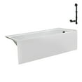 thumbnail image 4 of Streamline NAL-5340-ORB 60 in. x 30 in. Acrylic Right-Hand Drain Alcove Bathtub in Glossy White With External Drain in Matte Oil Rubbed Bronze, 4 of 10