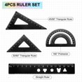 thumbnail image 3 of Uxcell 4pcs Triangular Ruler Set 15mm Aluminum Ruler Geometric Protractor Triangle Ruler Engineering Scale Black, 3 of 6