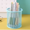 thumbnail image 1 of The perfect stationery storage tool for students! Iron hollow desktop pen holder, colorful mesh round iron mesh bucket, multi-functional design, making learning more efficient‌, 1 of 5
