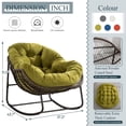 thumbnail image 2 of Outdoor Papasan Rocking Chair, Patio Oversized Wicker Egg Rocking Chair, Indoor & Outdoor Comfy Rocker Chair with Thick Cushion, Modern Lounge Chair for Front Porch, Garden, Backyard, Olive Green, 2 of 7