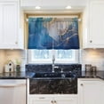 thumbnail image 6 of Marble Texture Kitchen Curtains 2 Panels UV Protected Tier Curtains, Half Window Curtains Kitchen Tiers for Guest Room Bathroom Sink Laundry Room Basement,24"x27", 6 of 7