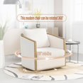 thumbnail image 3 of COOKCOK Swivel Accent Chair Armchair, Comfortable Accent Sofa Chair for Living Room, 360 Degree Swivel Barrel Club Chair, Corduroy Leisure Arm Chair for Living Room, Bedroom, Hotel, Office, Beige, 3 of 8
