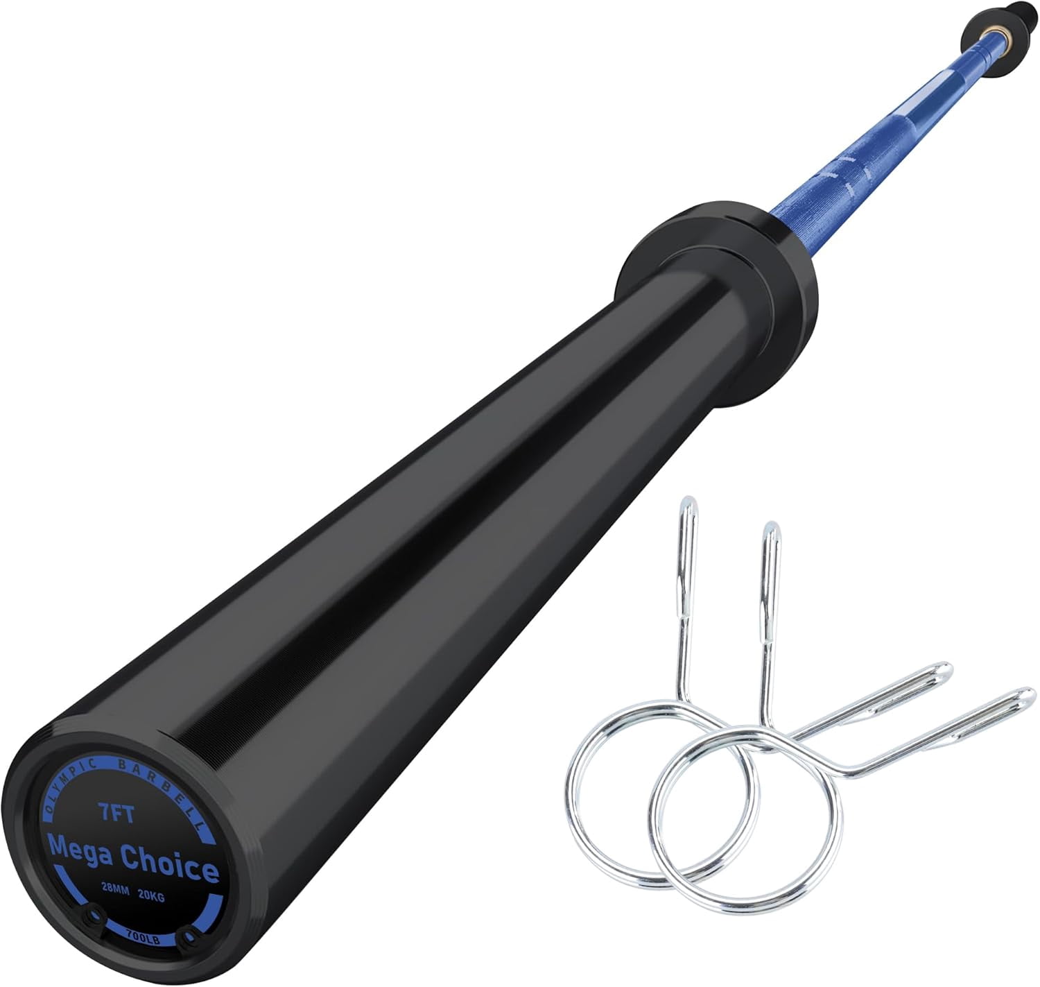 Acekid Home Gym Barbell Bar with Anti-Slip Knurling, Solid Steel for Weightlifting, Blue