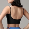 thumbnail image 6 of AHTJRT Women's Sports Bra Scoop Neck Longline Padded Crop Tops Racerback Spaghetti Straps Butter Workout Lingerie Bras Black L, 6 of 6