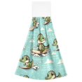 thumbnail image 7 of 2 Pcs Cute Crocodile Surfing Kitchen Hand Towels with Hanging Loops Absorbent Soft Fast Drying Decor Bath Towels, 7 of 7