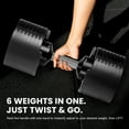 thumbnail image 2 of MotionGrey Adjustable Dumbbell 9-53 LB with 2-Second One-Hand Twist, 6 Weights in 1 Modern Compact Design, Durable Build, Anti-Slip Handle, Bonus Hand Grip & Jump Rope & Towel, 2 of 11