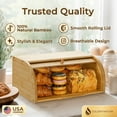 thumbnail image 5 of Bamboo Bread Box, Large Wooden Food Keeper for Kitchen Countertop , Storage Bin for Muffins & Bagels by Golden Nature, 5 of 9