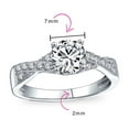 thumbnail image 4 of Bling Jewelry Womens 2CT Solitaire Pave CZ Cubic Zirconia Infinity Engagement Ring .925 Sterling Silver, 4 of 7