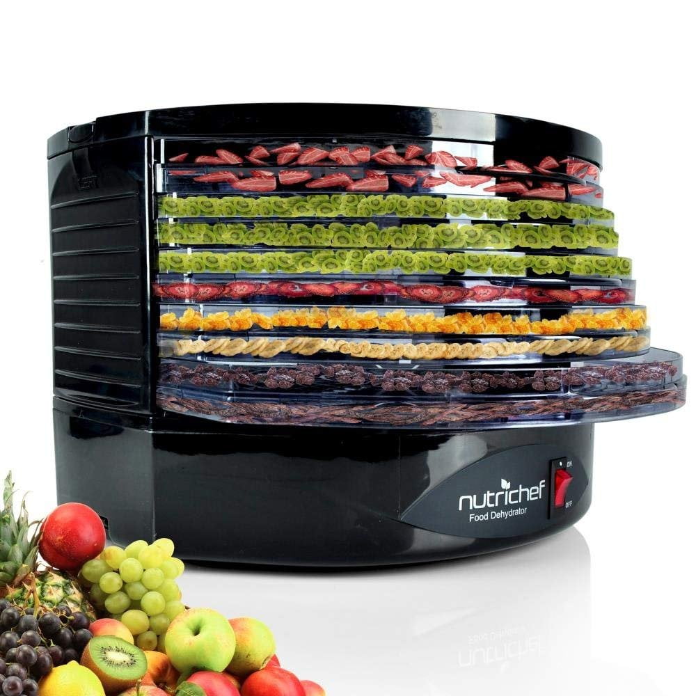 NutriChef AZPKFD19BK Food Dehydrator, 13.4 x 7.9 x 13 inches, Black