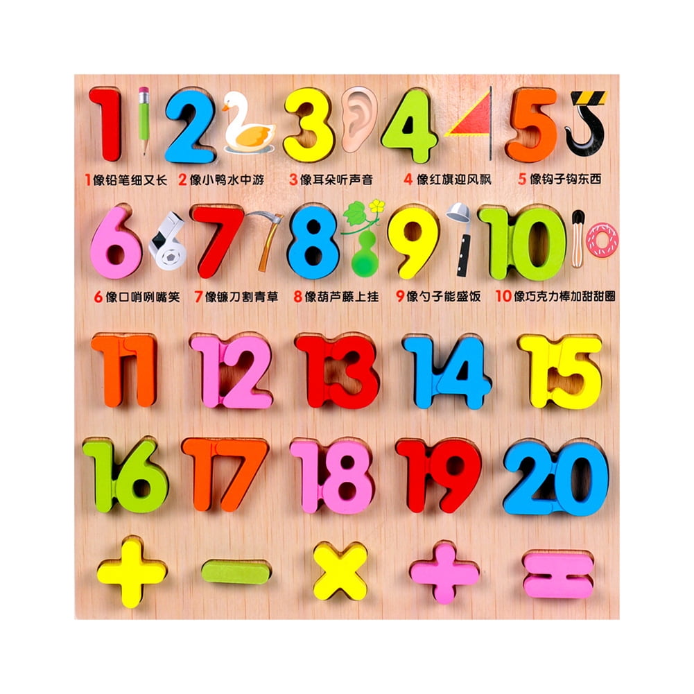 R H LIFESTYLE 3D Wooden Numbers with Sign Puzzle for Kids Early