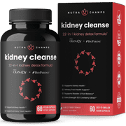 NutraChamps Kidney Cleanse Detox & Repair | 22-In-1 Kidney Health Supplement | Extra Strength 50:1 Cranberry Extract with Bioperine for Increased Absorption | 60 Count