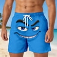 thumbnail image 2 of ibiyuan Mens Funny Swim Trunks Funny Cartoon Face Print Quick-Dry Summer Beach Cruise Board Shorts Drawstring Waist Mens Bathing Suit Built-In Swim Underwear, 2 of 5