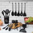 thumbnail image 7 of Mirdinner Silicone Cooking Utensils Set, 21 Pcs Safe Food-Grade Kitchen Utensils Set with Holder, BPA-Free, Non-stick Heat Resistant Silicone Cookware with Stainless Steel Handle, Black, 7 of 7