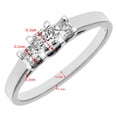 thumbnail image 4 of 18ct White Gold Jewelco London Princess 1/4ct Diamond 1/4ct  Trilogy Ring 3mm, 4 of 7