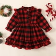 thumbnail image 7 of Cathalem Dress 4t Girls Dress Toddler Girls Children Winter Long Sleeved Black Red Plaid Dress Princess Dress Casual (Red, 12-18 Months), 7 of 7