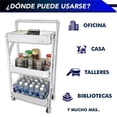 thumbnail image 4 of Carrito de servicio 3 niveles con llantas CHIC-FANTASY Blanco de Acero 1 pieza, 4 of 5