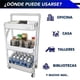 thumbnail image 4 of Carrito de servicio 3 niveles con llantas CHIC-FANTASY Blanco de Acero 1 pieza, 4 of 5