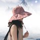 thumbnail image 4 of Sombrero para el sol de caza con cola de caballo para mujer, sombrero de pescador al aire libre UV con borde ancho, 4 of 5