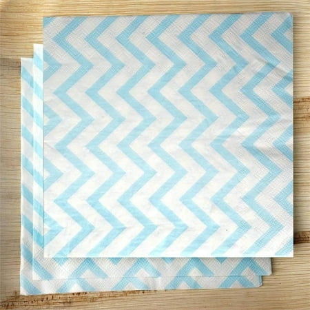 Chevron Cloth Napkins Efavormart Chevron Printed Restaurant Party Beverage Paper Napkins- Light Blue and White -20 PCS ()
