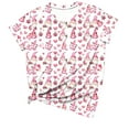 thumbnail image 1 of Amzcrzy Tops for Women Spring Summer Fashion Valentine's Day Graphics Printed Versatile Shirts Round Neck Short Sleeve Soft Pullover Tops, 1 of 5