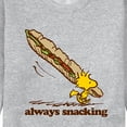 thumbnail image 3 of Peanuts - Always Snacking - Men's Crew Neck Fleece Pullover, 3 of 6