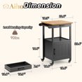thumbnail image 2 of Kitchen Cart, Aiho Kitchen Island on Wheels with Single Door Cabinet for Dinning Room and Kitchen - Black, 2 of 6