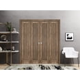thumbnail image 3 of Sliding Closet Double Bi-fold Doors 72 x 80 inches | Quadro 4111 Walnut | Sturdy Tracks Moldings Trims Hardware Set | Wood Solid Bedroom Wardrobe Doors, 3 of 5
