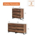 thumbnail image 3 of WAMPAT Dresser for Bedroom, Closet Organizers and Storage with 6 Drawers, Chest of Drawers with Metal Base, Modern Wood Dresser for Living Room, Hallway, Entryway, Brown, 3 of 6