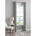 thumbnail image 5 of (1 pack) Mainstays Textured Faux Silk Light Filtering Grommet Curtain Panel, Set of 2, Silver, 37” W x 95” L, 5 of 6