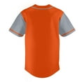 thumbnail image 4 of Baseball Short Sleeve Button Down Team Orange Jersey Baseball Team Sport Uniforms for Men, 4 of 5