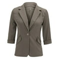 thumbnail image 1 of Gibobby Blazer de mujer elegante Blazers casuales para mujer con frente abierto manga larga cuello de solapa chaqueta de trabajo y oficina(Café,G), 1 of 3