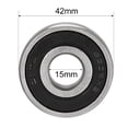 thumbnail image 4 of Deep Groove Ball Bearing Single Sealed, 15mm x 42mm x 13mm Chrome Steel, 2pcs, 4 of 4