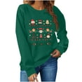 thumbnail image 2 of HOMBOM Crewneck Sweatshirts for Women Army Green Merry Holiday Christmas Gifts Athletic Adults Sweatshirt Santa, 2 of 6
